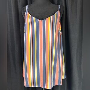 TORRID Striped Flowy Plus Size Swing Tank Lagenlook Layered Summer Fall 1X t15